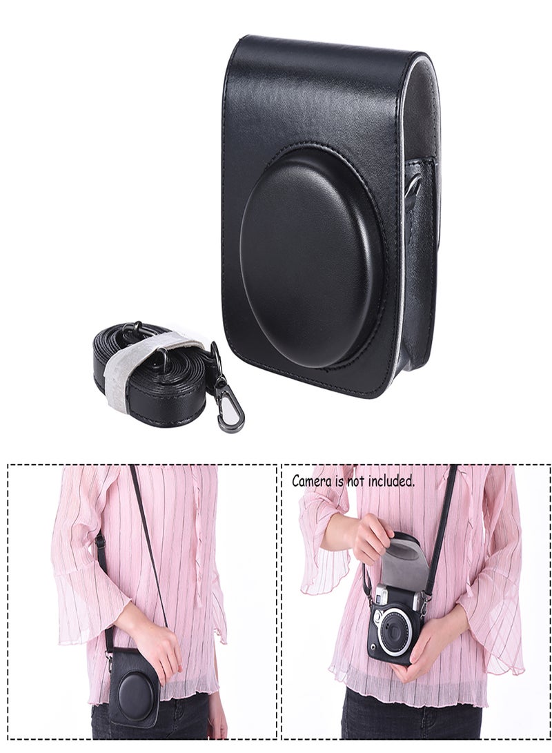Vintage PU Protective Camera Case Bag Pouch Cover Protector w/ Strap for Fujifilm Instax Mini 90 Instant Film Camera  - Image 1