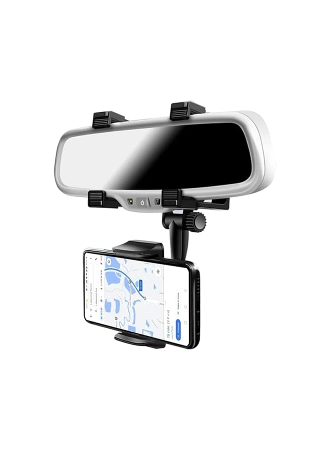 S-TOP Car Rearview Mirror Phone Holder, 360° Rotatable Smartphone Mount with Secure Clip, Easy-Install Vehicle Bracket, Dashboard Free Design, Compatible with 4-7 Inches - Image 3