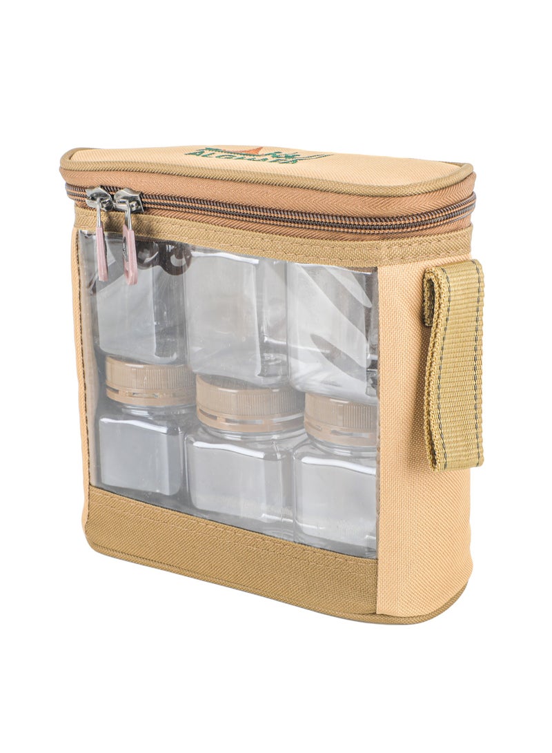 الغافة شنطة  علب بهارات ,عدد6قطع  , سعة 200 ملي, لون كاكي , من  الغافة - Image 4