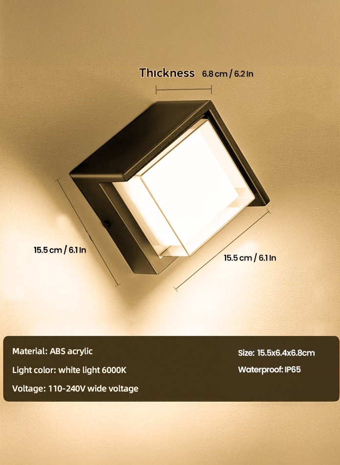 Vmax Modern 2 Pieces - Round LED Wall Light IP65 16W Wall Sconce for Indoor / Outdoor Lighting Wall Lamp Decor - Image 4