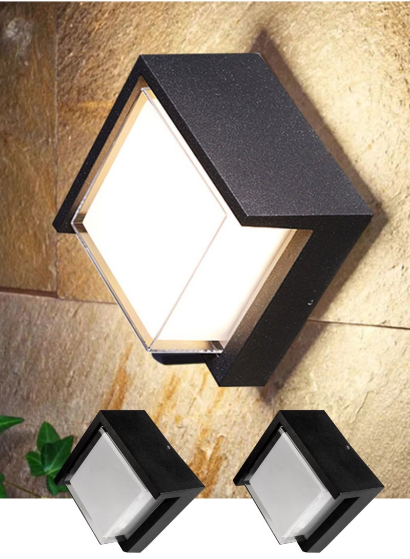 في ماكس مصباح جداري عصري من قطعتين - مربع الشكل بتقنية LED، مقاوم للماء والغبار بمعيار IP65، بقوة 16 واط، مناسب للإضاءة الداخلية والخارجية. - Image 1