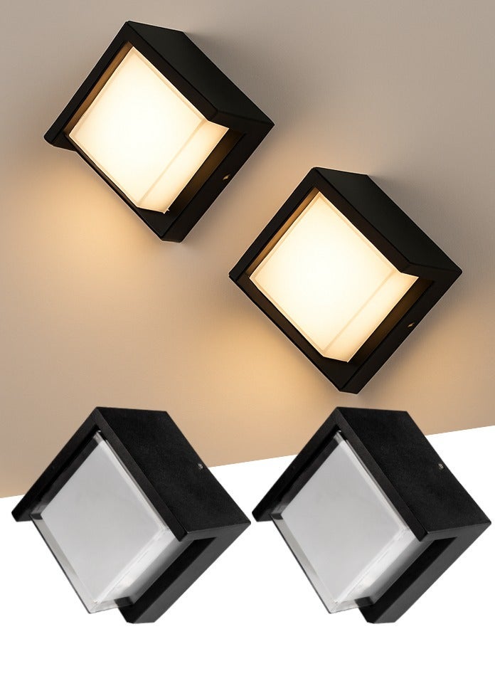 في ماكس مصباح جداري عصري من قطعتين - مربع الشكل بتقنية LED، مقاوم للماء والغبار بمعيار IP65، بقوة 16 واط، مناسب للإضاءة الداخلية والخارجية. - Image 2