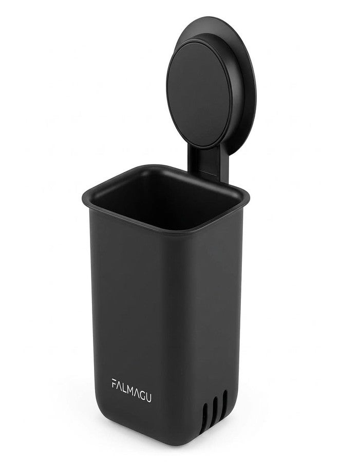 FALMAGU Wall Mounted Storage Holder with Strong Suction Cup – Waterproof Bathroom Organizer Basket for Kitchen, Bathroom, Sink, Sponge, Soap & Cleaning Accessories (1, BLACL) - Image 1
