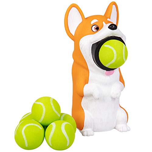 Hog Wild Corgi Ball Popper Toy - Includes 4 Soft Foam Balls - Squeeze to Pop Air Powered Balls Up to 20 Feet - Launcher Safe for Indoor/Outdoor Play - Party Favor Gift for Kids, Girls, Boys Ages 5+ - Image 1