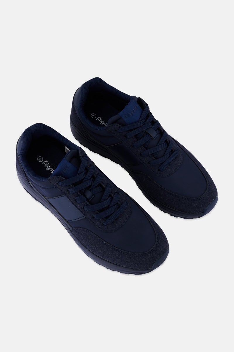 Algspar Men Lace Up Casual Shoes, Navy - Image 4