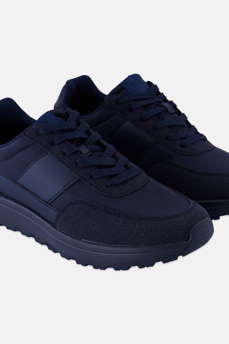 Algspar Men Lace Up Casual Shoes, Navy - Image 3