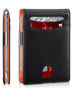 Tong Weave Black Orange (12 card slots in leather)