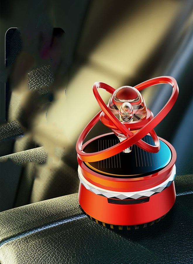 general Floating Dual Ring Space Themed Solar Car Freshener Solar Powered Rotation Natural Essential Oils Safe for Babies and Families - Image 2