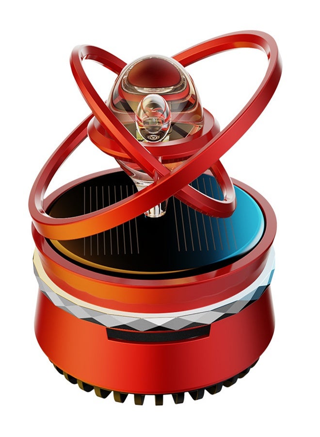 general Floating Dual Ring Space Themed Solar Car Freshener Solar Powered Rotation Natural Essential Oils Safe for Babies and Families - Image 1
