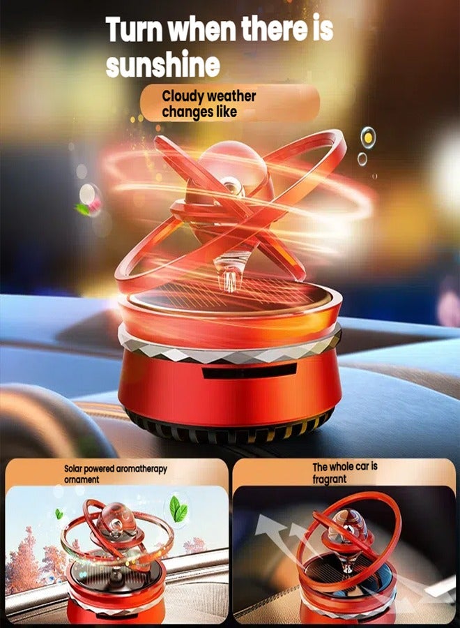 general Floating Dual Ring Space Themed Solar Car Freshener Solar Powered Rotation Natural Essential Oils Safe for Babies and Families - Image 3