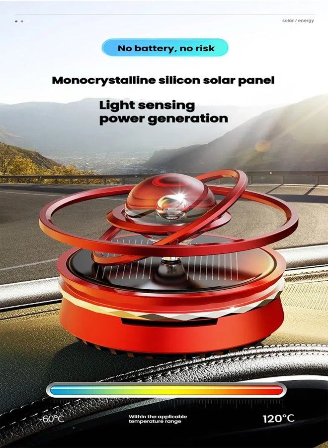 general Floating Dual Ring Space Themed Solar Car Freshener Solar Powered Rotation Natural Essential Oils Safe for Babies and Families - Image 4