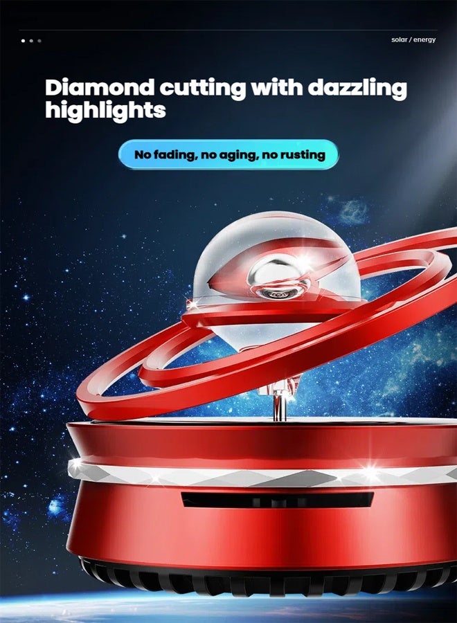 general Floating Dual Ring Space Themed Solar Car Freshener Solar Powered Rotation Natural Essential Oils Safe for Babies and Families - Image 5