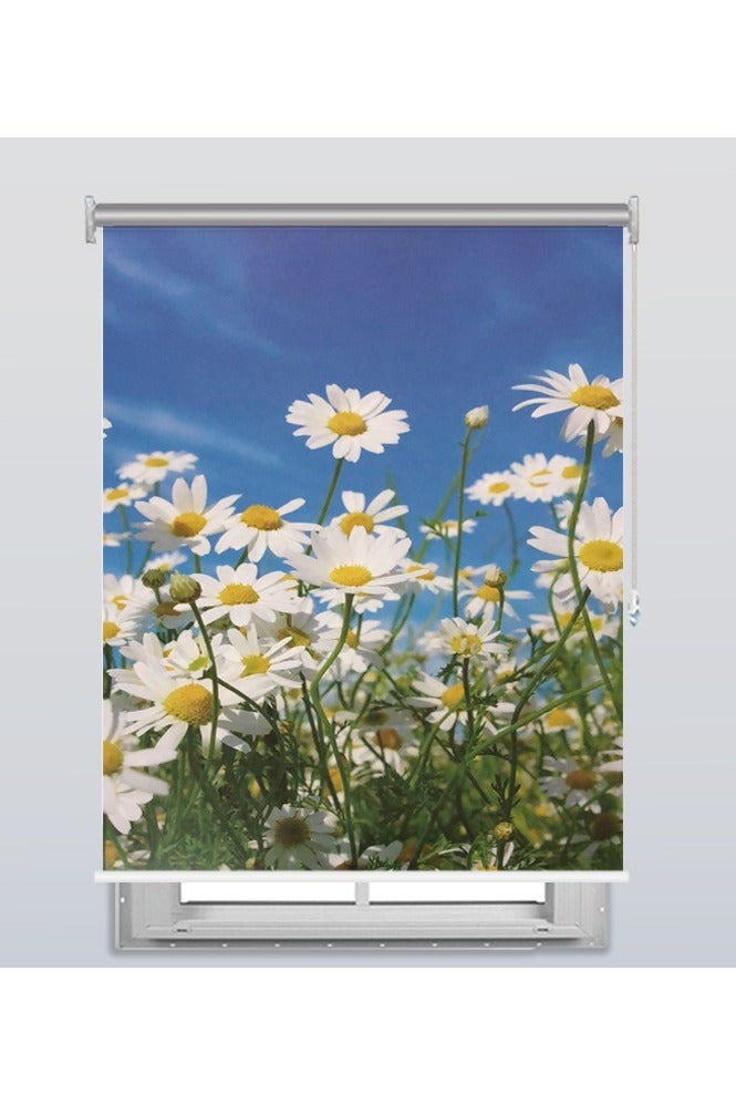 Sun and heat insulating roller blinds, flower image, width 150 cm, height 200 cm