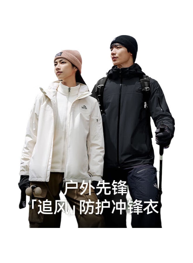 PELLIOT [Zhuifeng] 3-In Waterproof Jacket For Men And Women, Outdoor Spring And Autumn Hard Shell Mountaineering Coat 114301033 Black 2X - Image 1