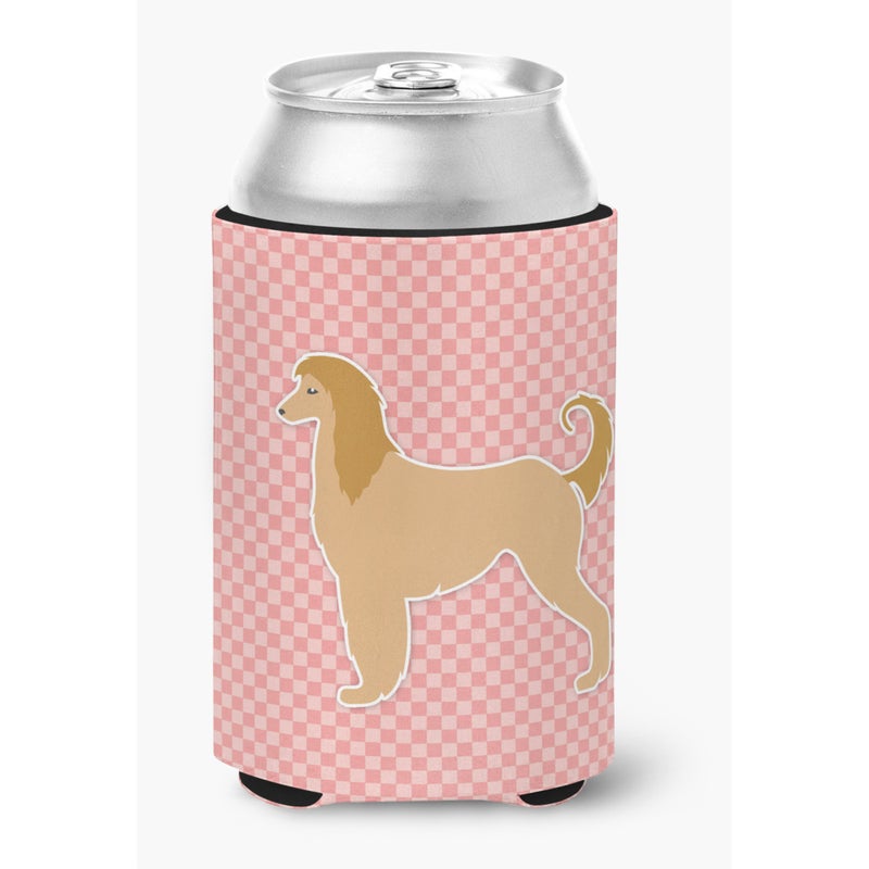 Caroline's Treasures ""Caroline's Treasures Afghan Hound Checkerboard Pink Can or Bottle Hugger BB3606CC  Can Hugger  Multicolor"" 