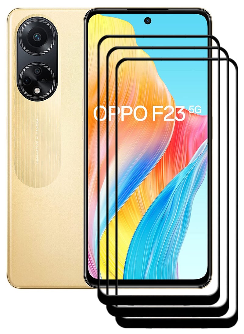 ACLIX 3 Pieces Antistatic ESD Dustproof Premium Quality High Definition Tempered Glass Screen Protector Designed For Oppo F23 - Image 1