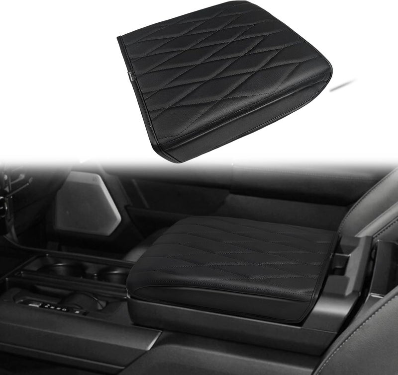 Muslogy غطاء وسادة المسند الأمامي لوحدة التحكم المركزية من ، متوافق مع طراز Ford F-150 (موديلات 2021-2025)، مع وسادة داعمة للمسند وحامي من الجلد النباتي، سمك عادي (فقط لسطح العمل). - Image 1
