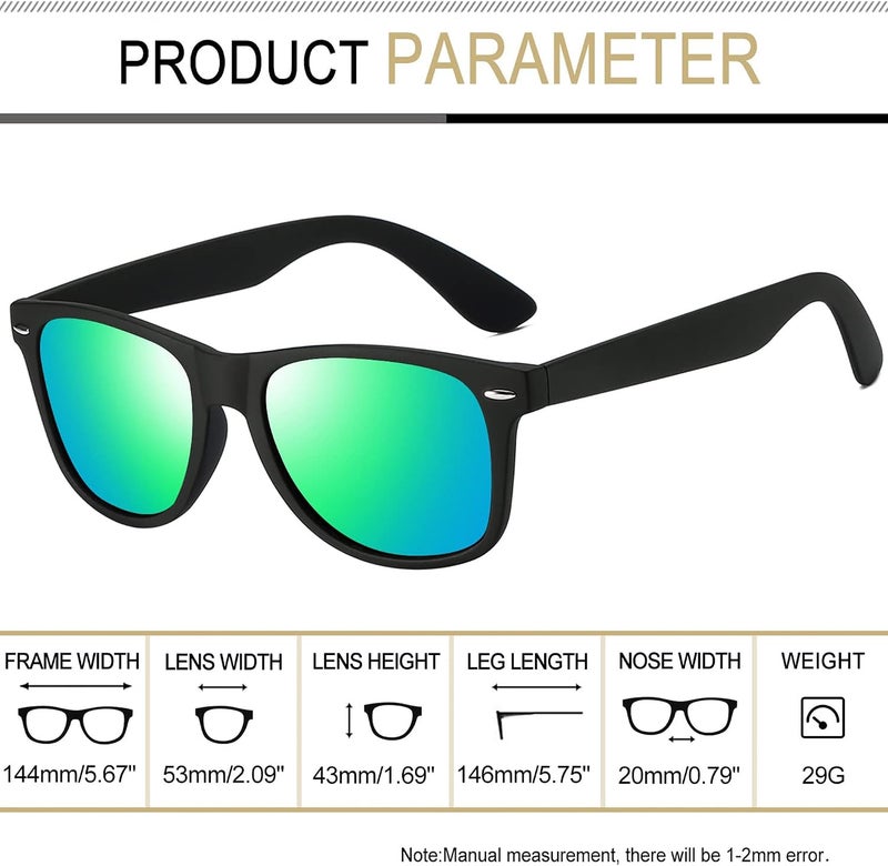 Joopin Square Sunglasses Men Women Polarized UV Protection Classic Trendy Lightweight Designer Sun Glasses for Driving Fishing Hiking Golf - Image 3