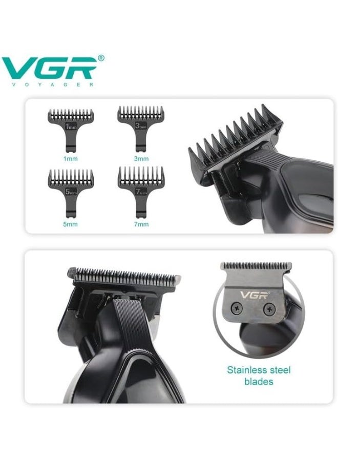 VGR V-921 Professional Digital Display Turbo function 7000RPM Pro Li Outliner Rechargeable Electric Cordless Hair Clipper Grooming Kit T-Blade Close Cutting 0mm Bald Head Clipper 200 min Runtime, BLUE multicolour - Image 3