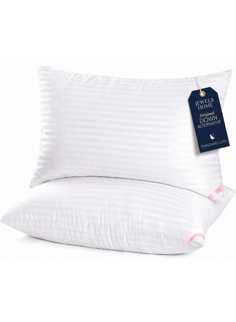 JEWELS HOME Premium Pillows Hotel Collection Soft Bed Pillows for Sleeping – Standard Size 75 × 50 cm, Set of 2 Cooling & Comfortable Pillows for All Sleepers - Image 1