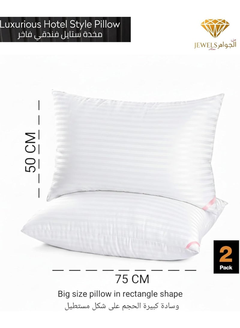 JEWELS HOME Premium Pillows Hotel Collection Soft Bed Pillows for Sleeping – Standard Size 75 × 50 cm, Set of 2 Cooling & Comfortable Pillows for All Sleepers - Image 2