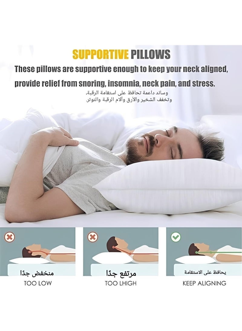 JEWELS HOME Premium Pillows Hotel Collection Soft Bed Pillows for Sleeping – Standard Size 75 × 50 cm, Set of 2 Cooling & Comfortable Pillows for All Sleepers - Image 3