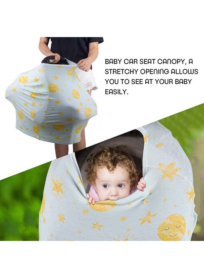 Little tots أغطية مقاعد سيارات للأطفال الرضع القابلة للتمدد، مظلة سيارة للأطفال الرضع ناعمة جداً وقابلة للتمدد لأمهات (ليلة متلألئة) - Image 3