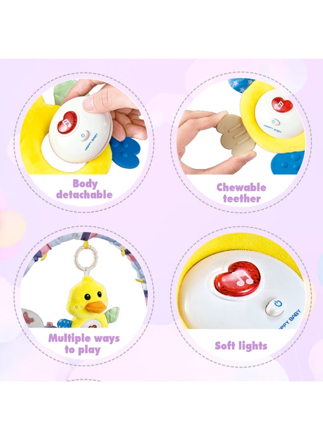 COGNIKIDS لعبة دمى بط مريحة للأطفال 0M+ | دمية موسيقية مضيئة ليلية مع أجنحة متموجة، حلقة عضاضة ووحدة موسيقية قابلة للفصل | لعبة صوتية مريحة للأطفال حديثي الولادة - Image 3