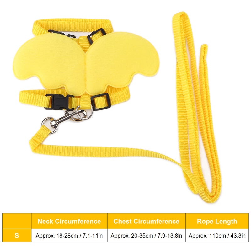Yellow Small Pet Harness And Leash Set Elastic Breathable Cute Pattern For Outdoor - Image 3