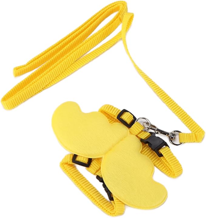 Yellow Small Pet Harness And Leash Set Elastic Breathable Cute Pattern For Outdoor - Image 1