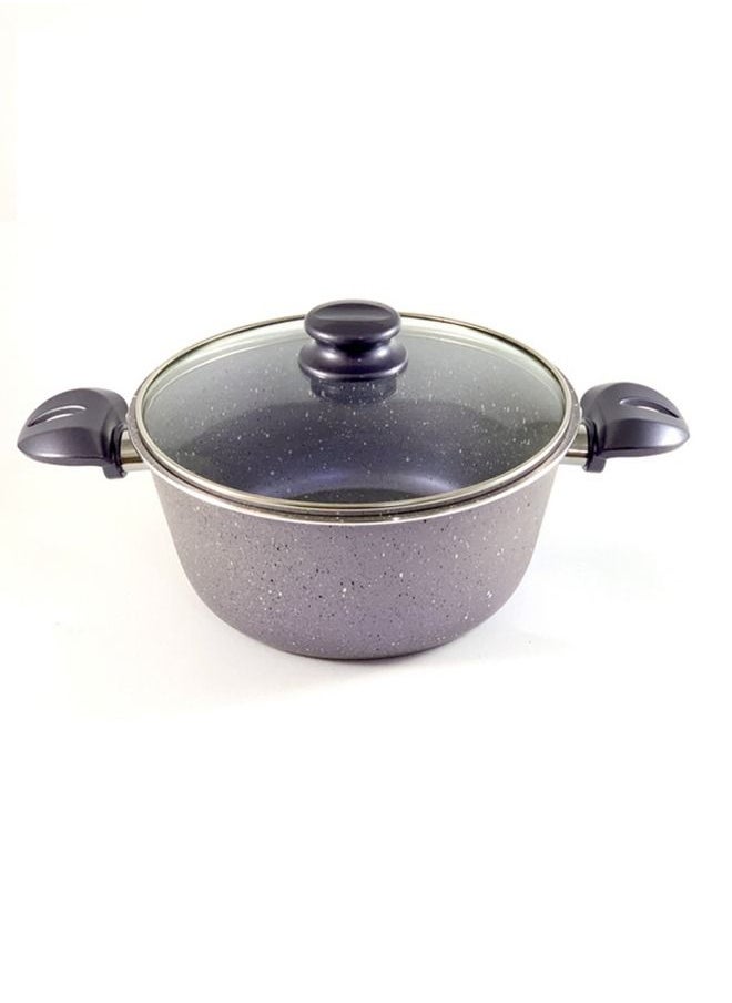 Homemaker 9-Piece Granite Vega Cookware Set - Glass Lids - 2 Deep Pots - 1 Sauce Pan - 1 Frypan - 1 Spoon - 1 Scoop -  Non-Stick Surface - PFOA Free -  Violet/Clear  - Image 5