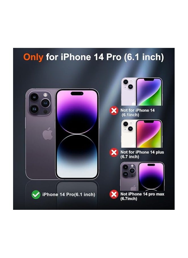 Denx - Matte Magnetic case for iPhone 14 Pro , High Grade Drop Protection with Shockproof Strip, Translucent Matte Back Phone Case (White) - Image 1
