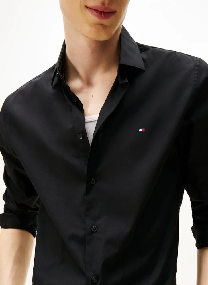 TOMMY HILFIGER  Slim Fit Flag Embroidery Poplin Shirt for Men | Best Price UAE