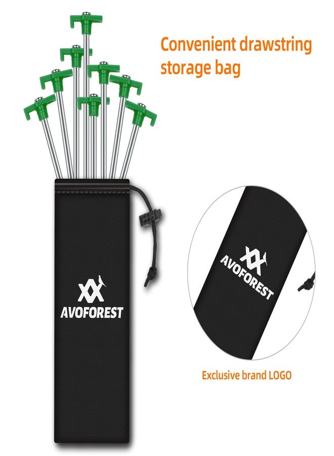 AVOFOREST Tent Stakes Heavy Duty Camping Stakes, 7Inch Non-Rust Metal Tent Pegs Ground Stakes Tent Spikes Camping,Garden,Hiking 12PCS Green - Image 4