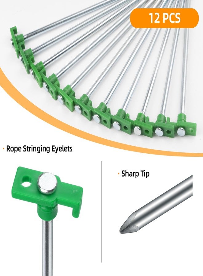 AVOFOREST Tent Stakes Heavy Duty Camping Stakes, 7Inch Non-Rust Metal Tent Pegs Ground Stakes Tent Spikes Camping,Garden,Hiking 12PCS Green - Image 3