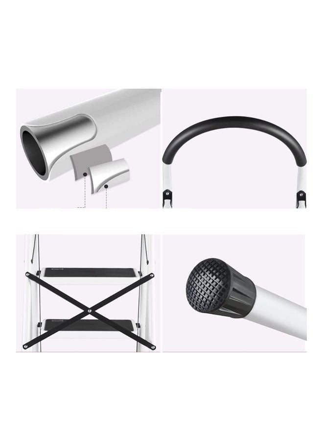 3-step foldable ladder white/black 109x67x47cm - Image 2