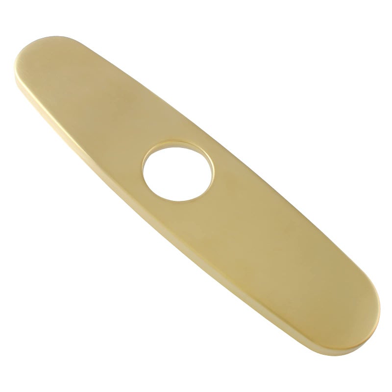 Bivethoi Sink Faucet Cover Plate 10 Inch Deck Plate Brushed Gold Escutcheon Plate Stainless Steel Faucet Cover Vanity Hole Cover Plate for 1 or 3 Hole Bathroom Sink Kitchen Faucet