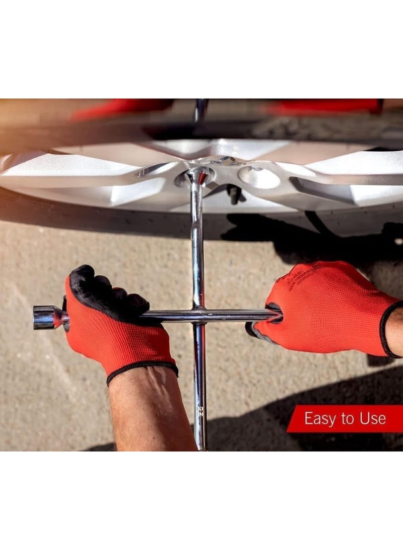 مفتاح عجل صليبة 16 بوصة ثقيل التحمل – 4 اتجاهات لفك وربط صواميل الكاوتش – لون فضي - Image 2