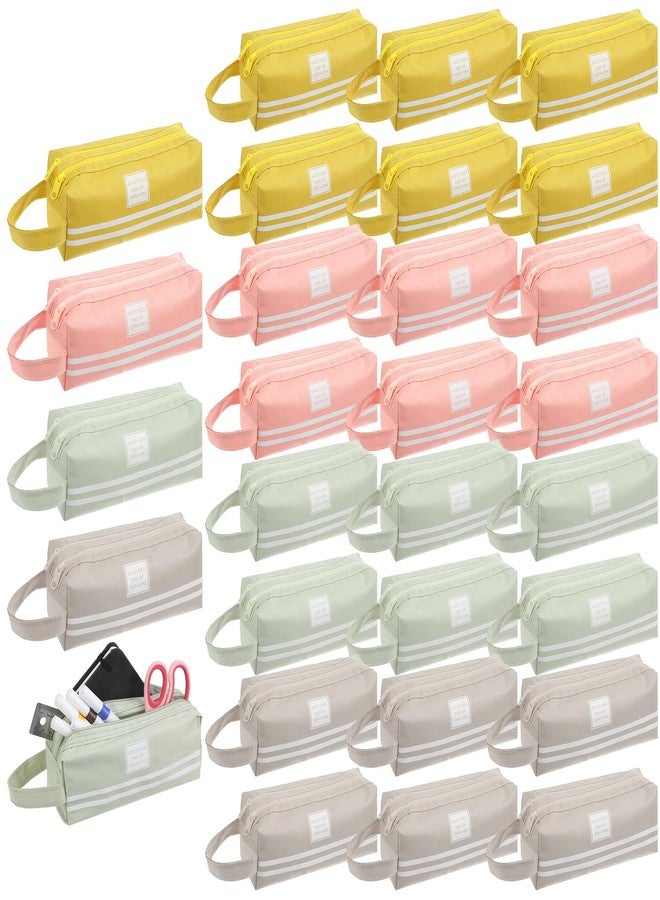 Caeuiciw 24 Pcs Cute Pencil Case Aesthetic Student Pencil Pouch Coin Pen Pouch Cosmetic Bag Office Stationery Organizer For Kids Teen School - Image 1