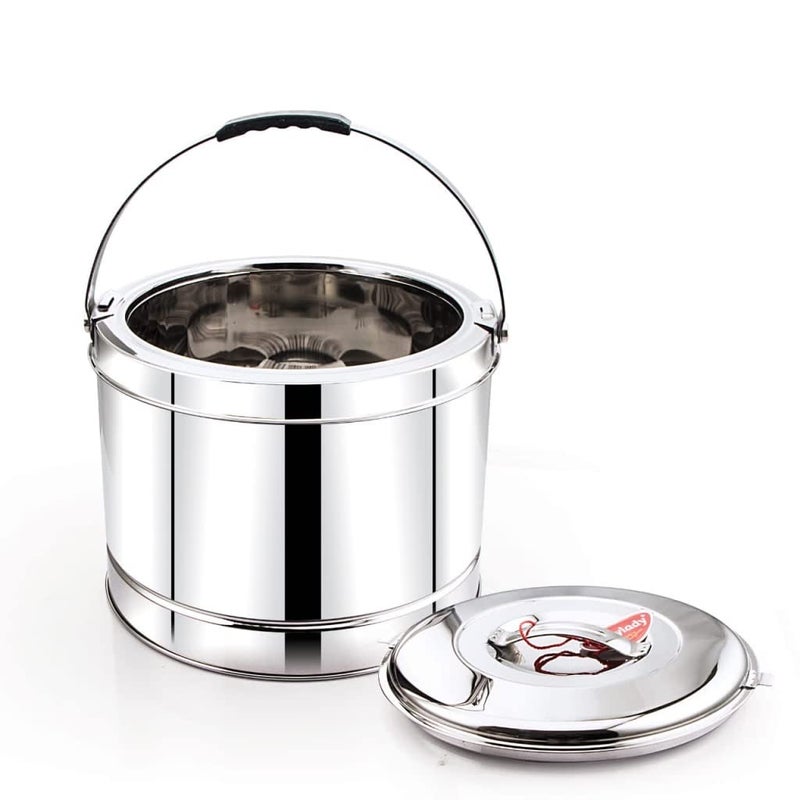 Praylady Stainless Steel Insulated Carry Hot Pot 7500 ML Silver - Image 2