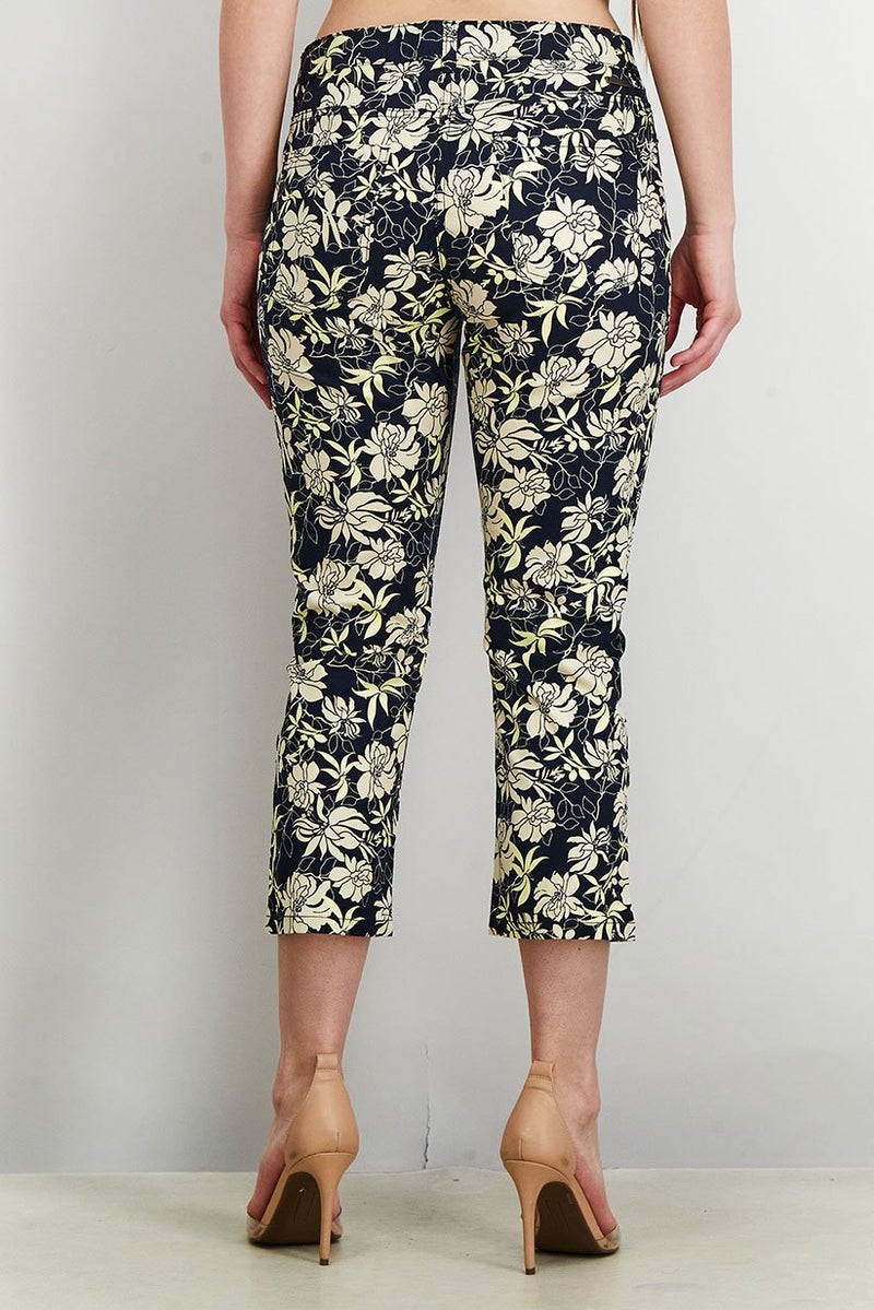 ESPRIT Women Skinny Fit Stretchable Floral Pants, Navy Combo  - Image 4