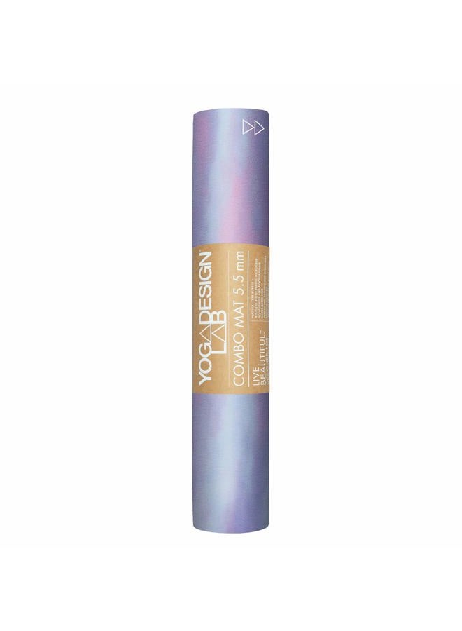 YOGA DESIGN LAB Combo Yoga Mat, Non-Slip, Mat/Towel, Good Grip with a Lot of Sweat, Natural Rubber, with Carry Strap (Breathe, 5.5 mm) - Image 2