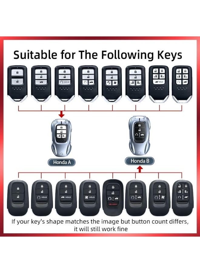 NOSKIN For Honda Key fob Cover with Keychain,Fit 2016-2022 2023 2024 2025 Civic Accord HR-V Pilot CR-V (Black-for Honda-A) - Image 2