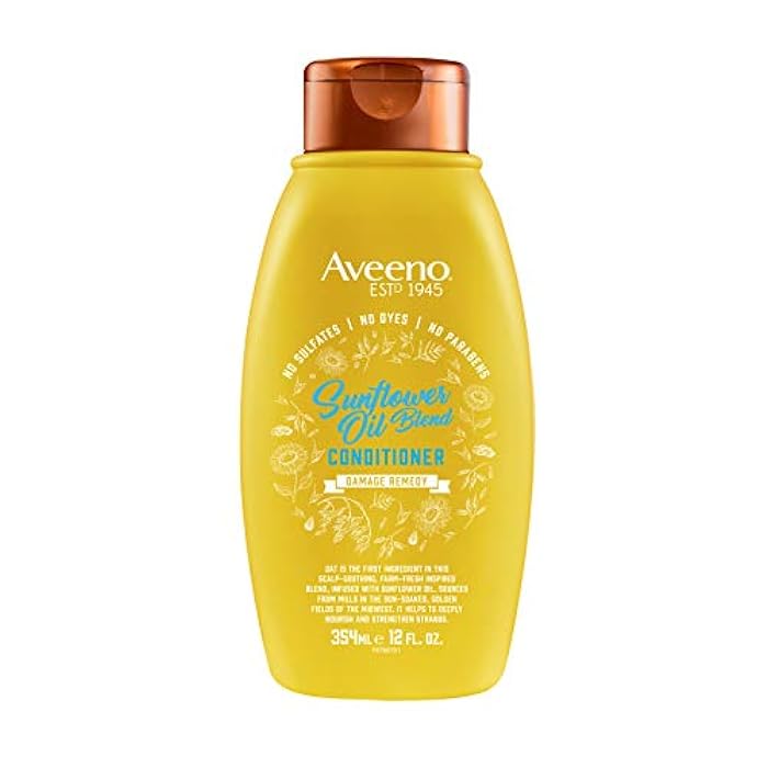 Aveeno Sunflower Oil Blend Conditioner, for Dry Damaged Hair, Dye, Paraben & Sulfate Surfactants Free - Image 1