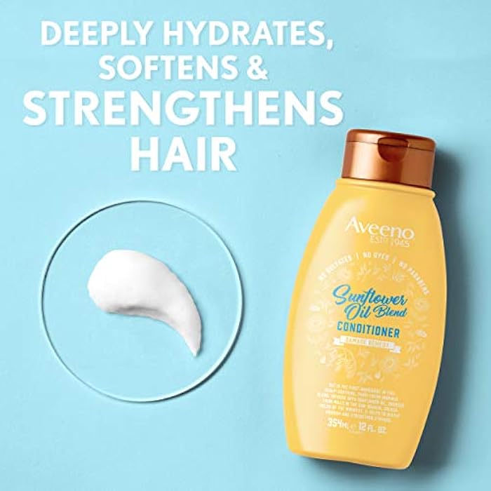 Aveeno Sunflower Oil Blend Conditioner, for Dry Damaged Hair, Dye, Paraben & Sulfate Surfactants Free - Image 5