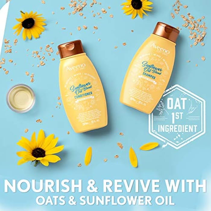 Aveeno Sunflower Oil Blend Conditioner, for Dry Damaged Hair, Dye, Paraben & Sulfate Surfactants Free - Image 4