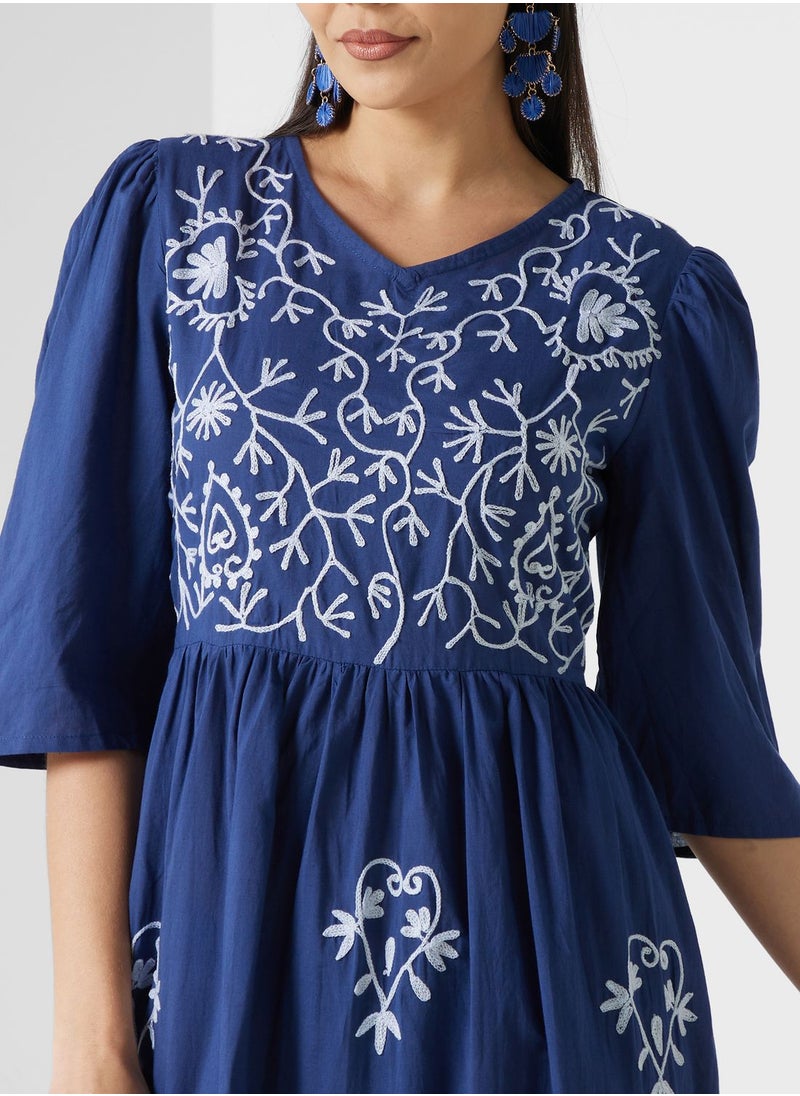 ARABIAN CLOSET - Embroidered Tiered Jalabiya - Image 1