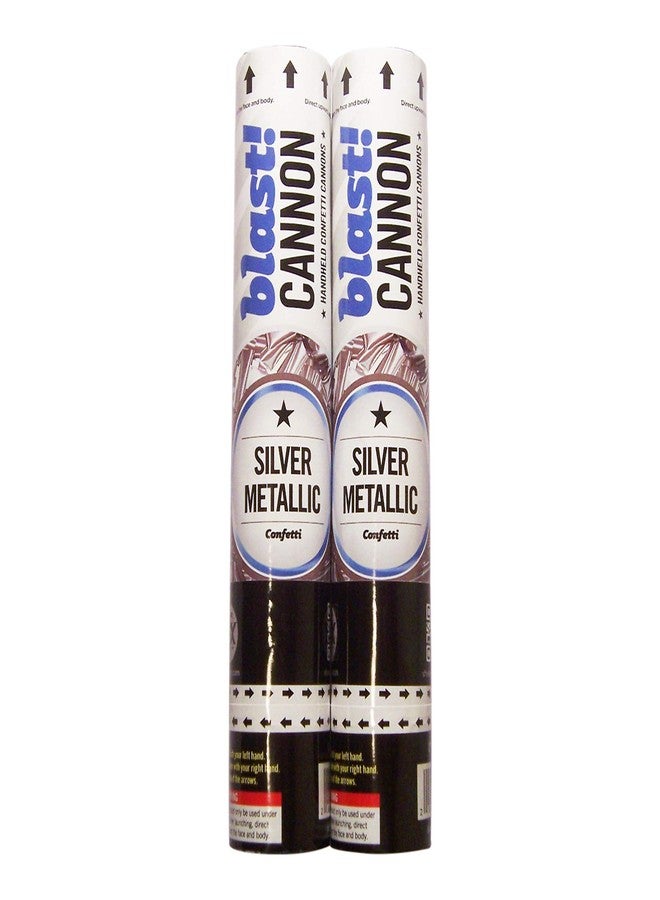SFX 2 Pack Silver Confetti Cannons for Indoor/Outdoor Celebration, New Years, Birthday, Surprise Party, Baby Shower, Graduation, Wedding, Festival, Anniversary, Event and Party Supplies - Image 2