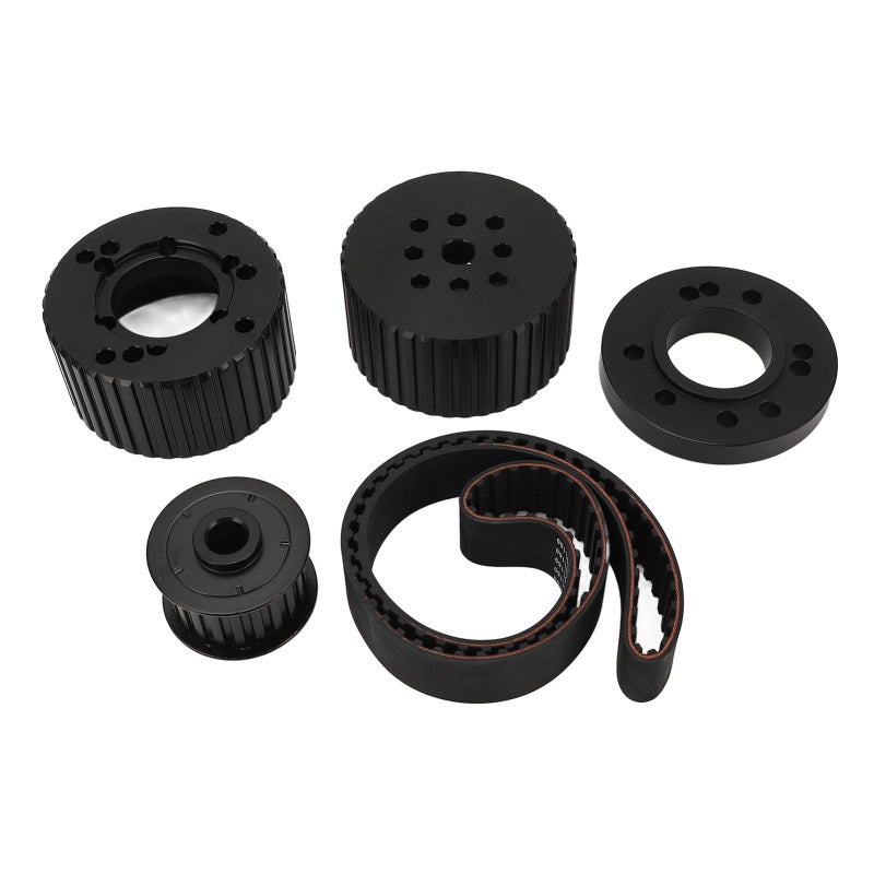 Belt Drive Pulley Kit, Black Cogged Belt 1.5in Width - 1:1 Water Pump Crankshaft Ratio Engine Pulley Kit for Ford 289 302 351W Small Block Engines, Street Car Upgrade - Image 1