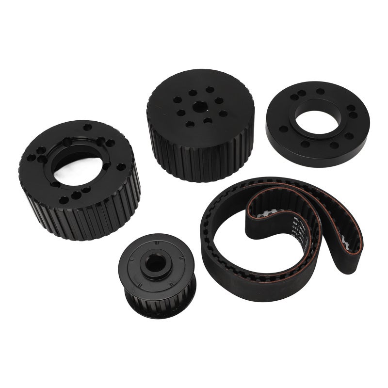 Belt Drive Pulley Kit, Black Cogged Belt 1.5in Width - 1:1 Water Pump Crankshaft Ratio Engine Pulley Kit for Ford 289 302 351W Small Block Engines, Street Car Upgrade - Image 2